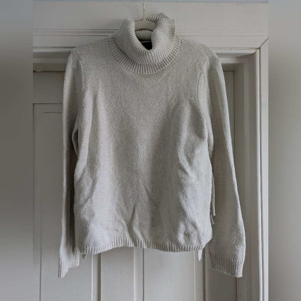 Cynthia Rowley Ivory Cowl Neck Sweater w/ Tie Sides- L